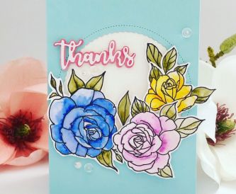 Thanks Embossed Flowers Card