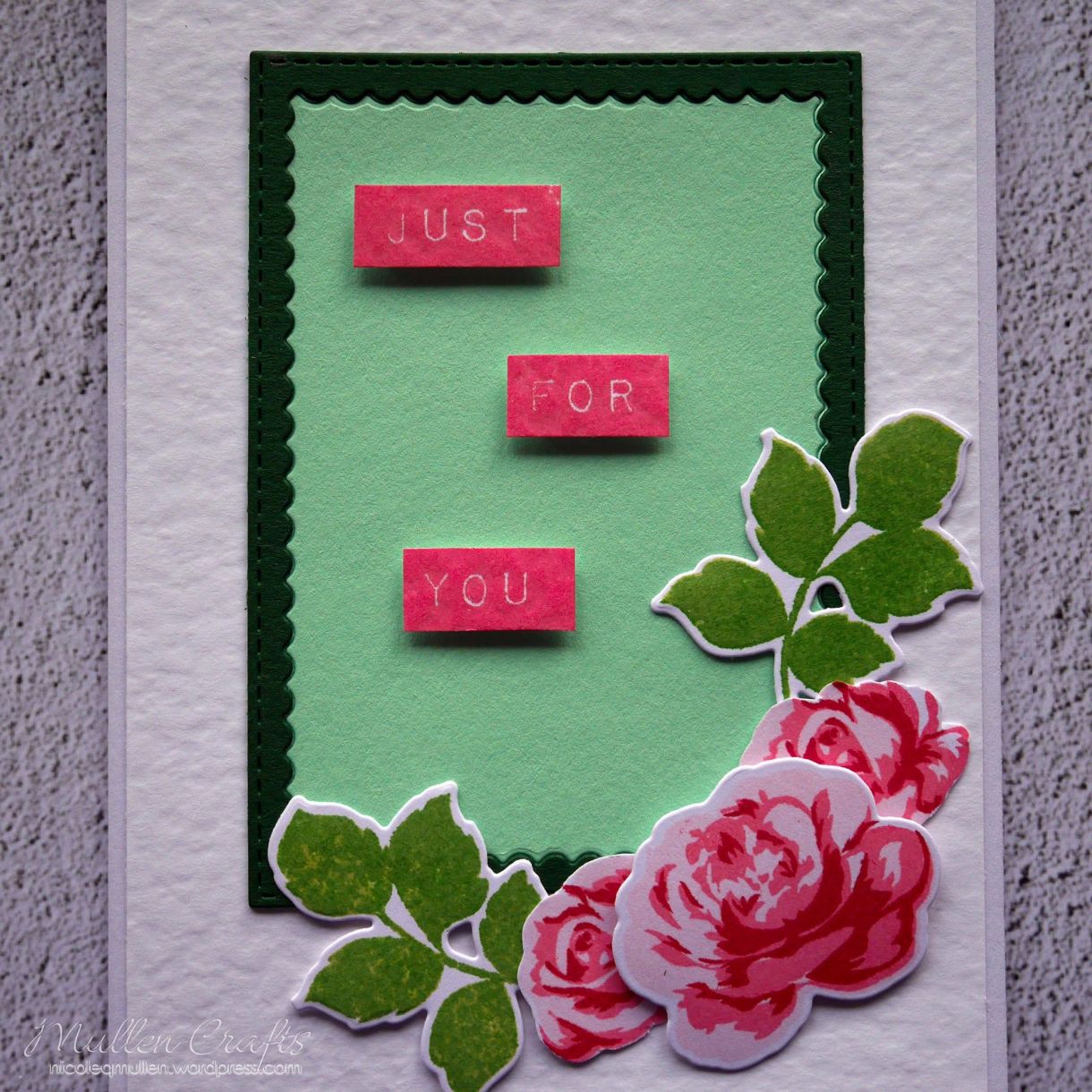 Nicole Green And Pink Floral Mothers Day Card 2