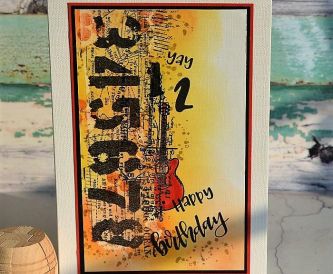 Collage Birthday Card With Guitar 2