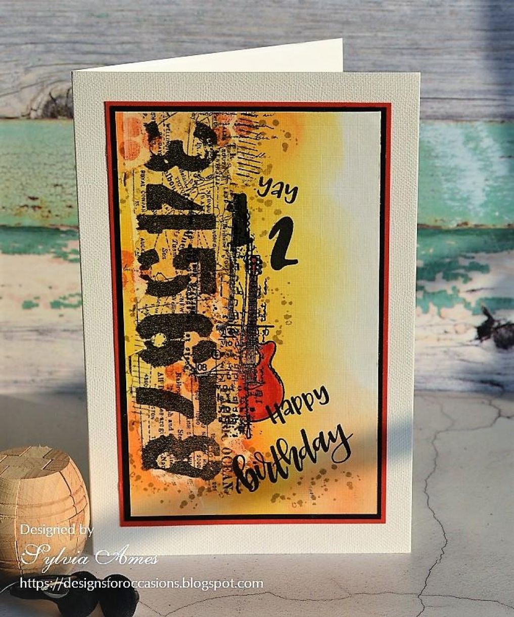 Collage Birthday Card With Guitar 2