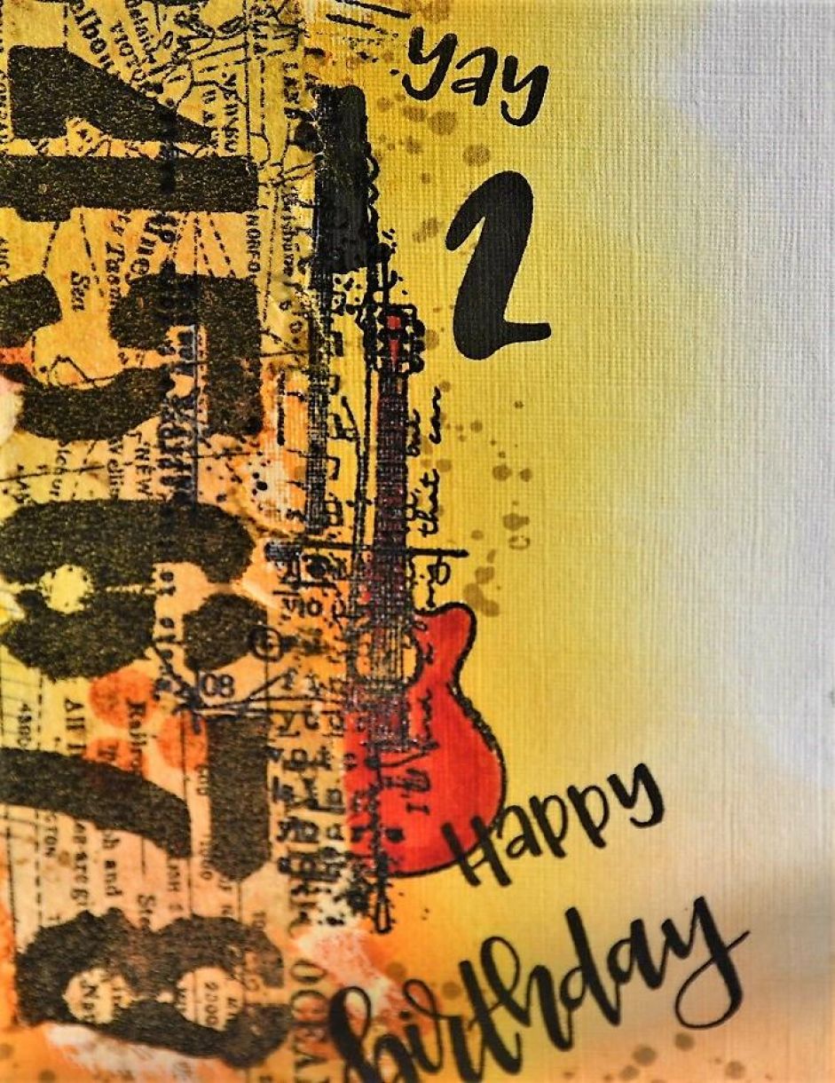 Collage Birthday Card With Guitar 3