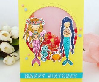 Mermaid Happy Birthday Shaker Card