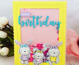 Happy Birthday Colourful Shaker Card