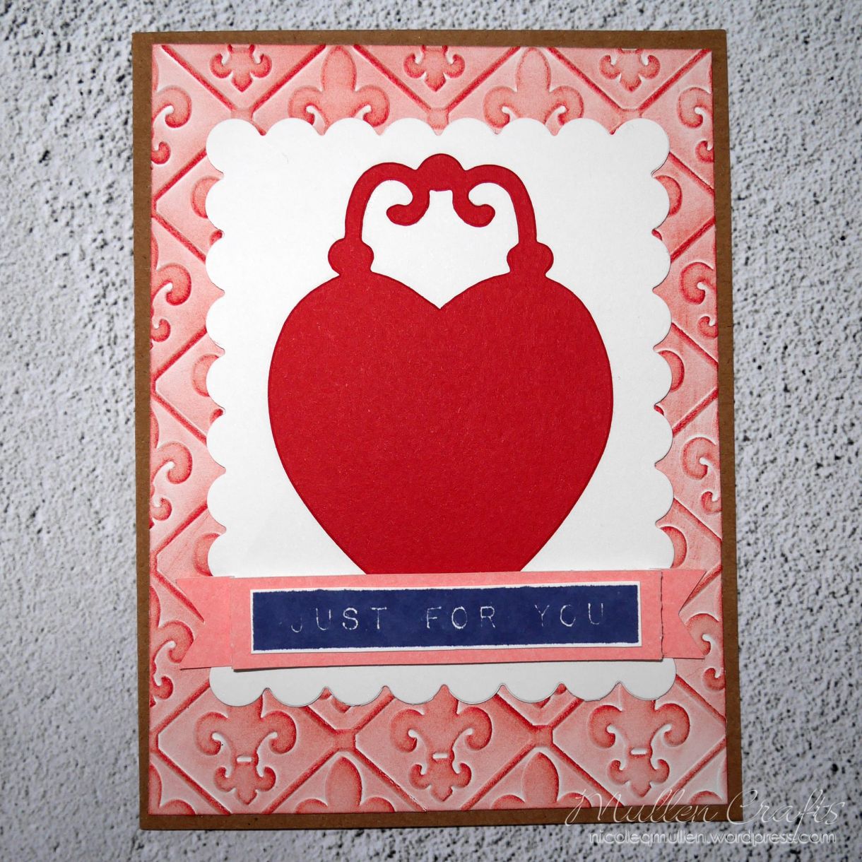 Love Heart Embossed Card Nm 5