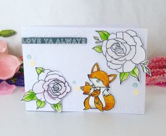 A Fox And Flowers Card