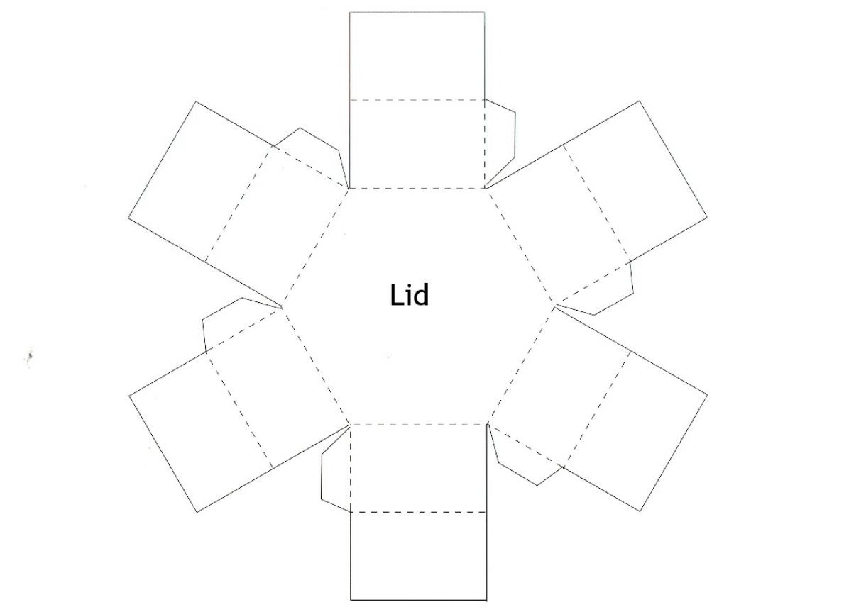 Hexagonal Stacked Gift Box Lid Template