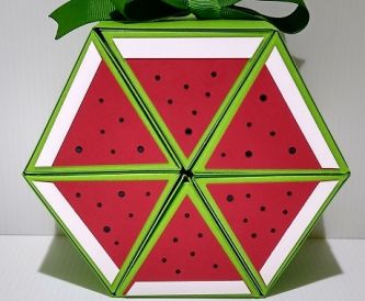 Hexagonal Roll Up Watermelon Gift Box 1