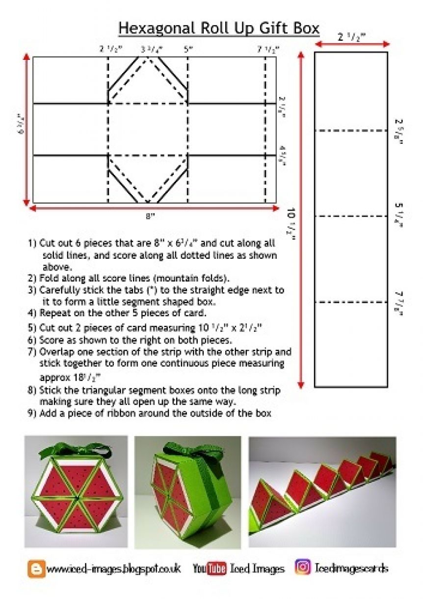 Hexagonal Roll Up Gift Box Template Copy