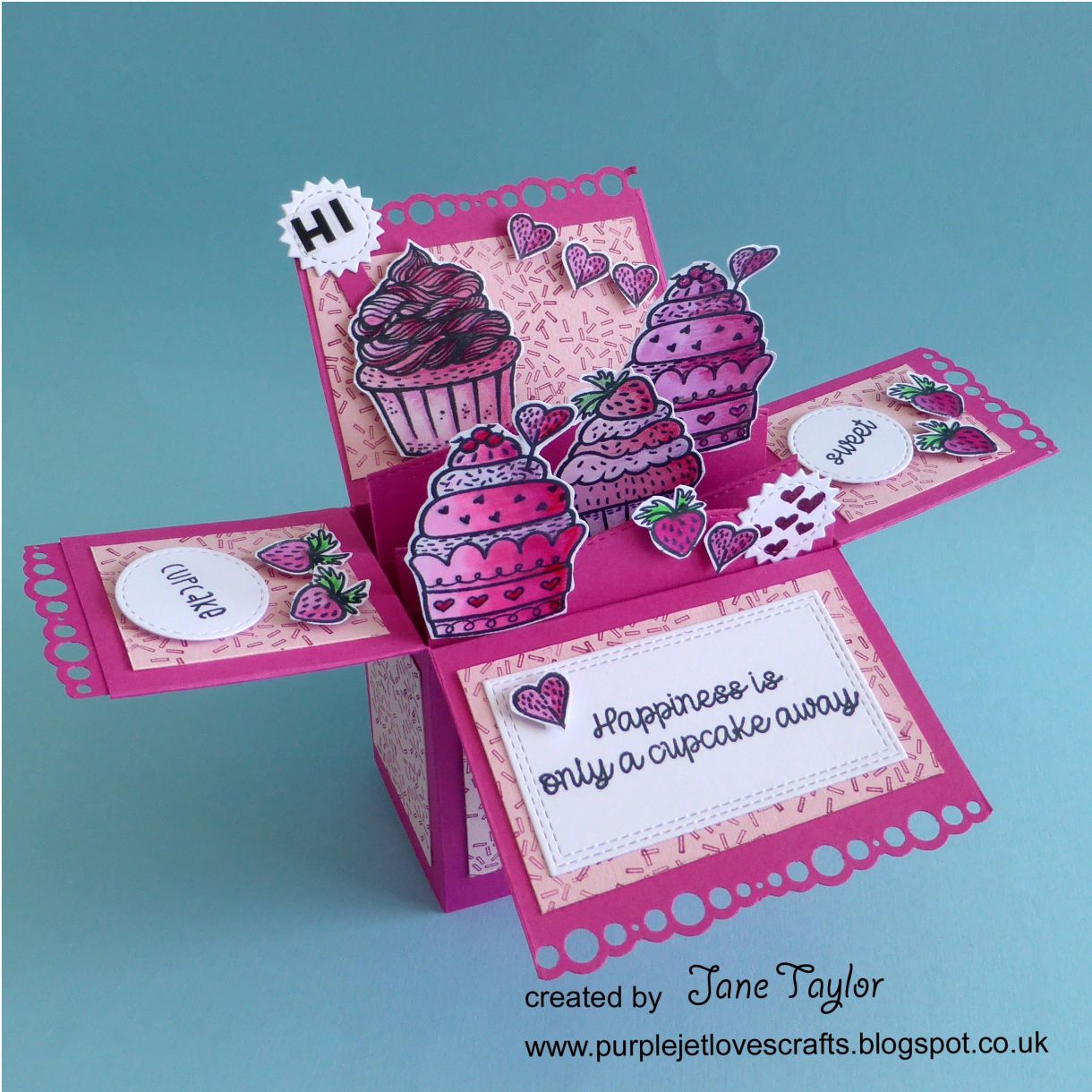 Jane Cupcake Box Card 1J