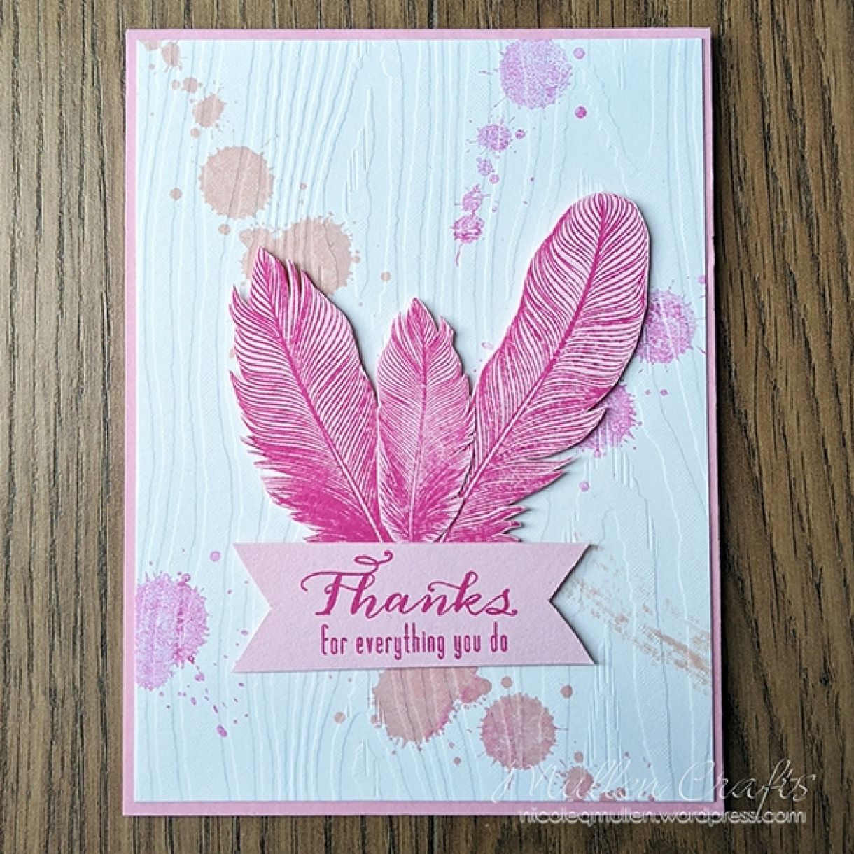 Pink Splatter Thank You Card 4