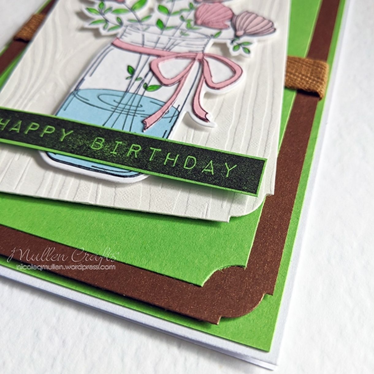 Green Layered Bday Floral Card 7