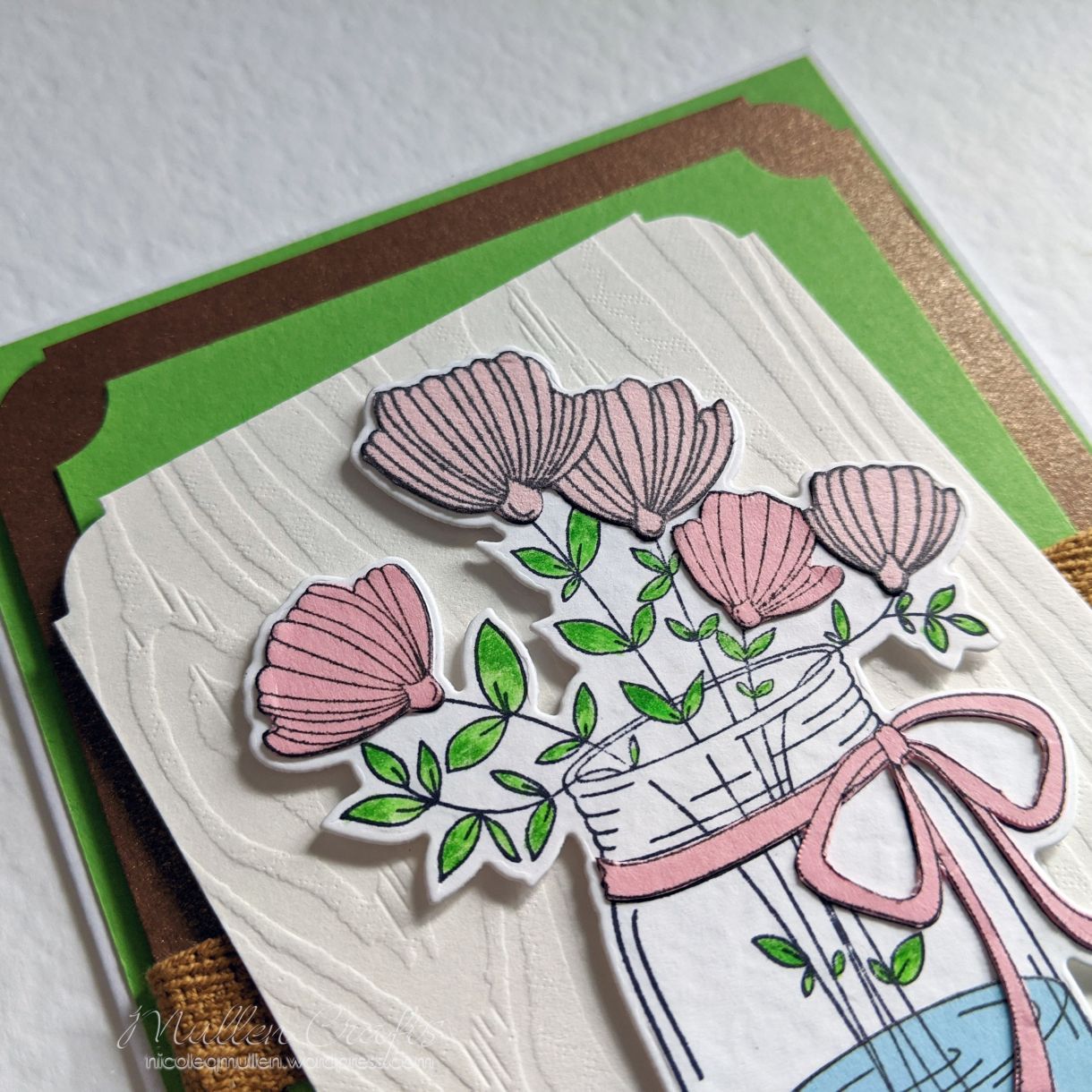 Green Layered Bday Floral Card 8