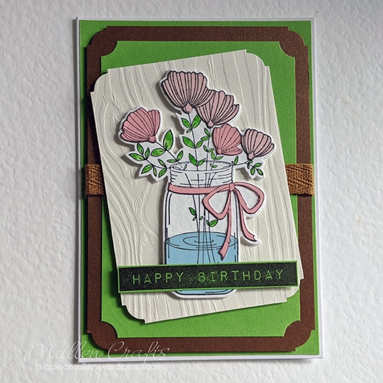 Green Layered Bday Floral Card 9