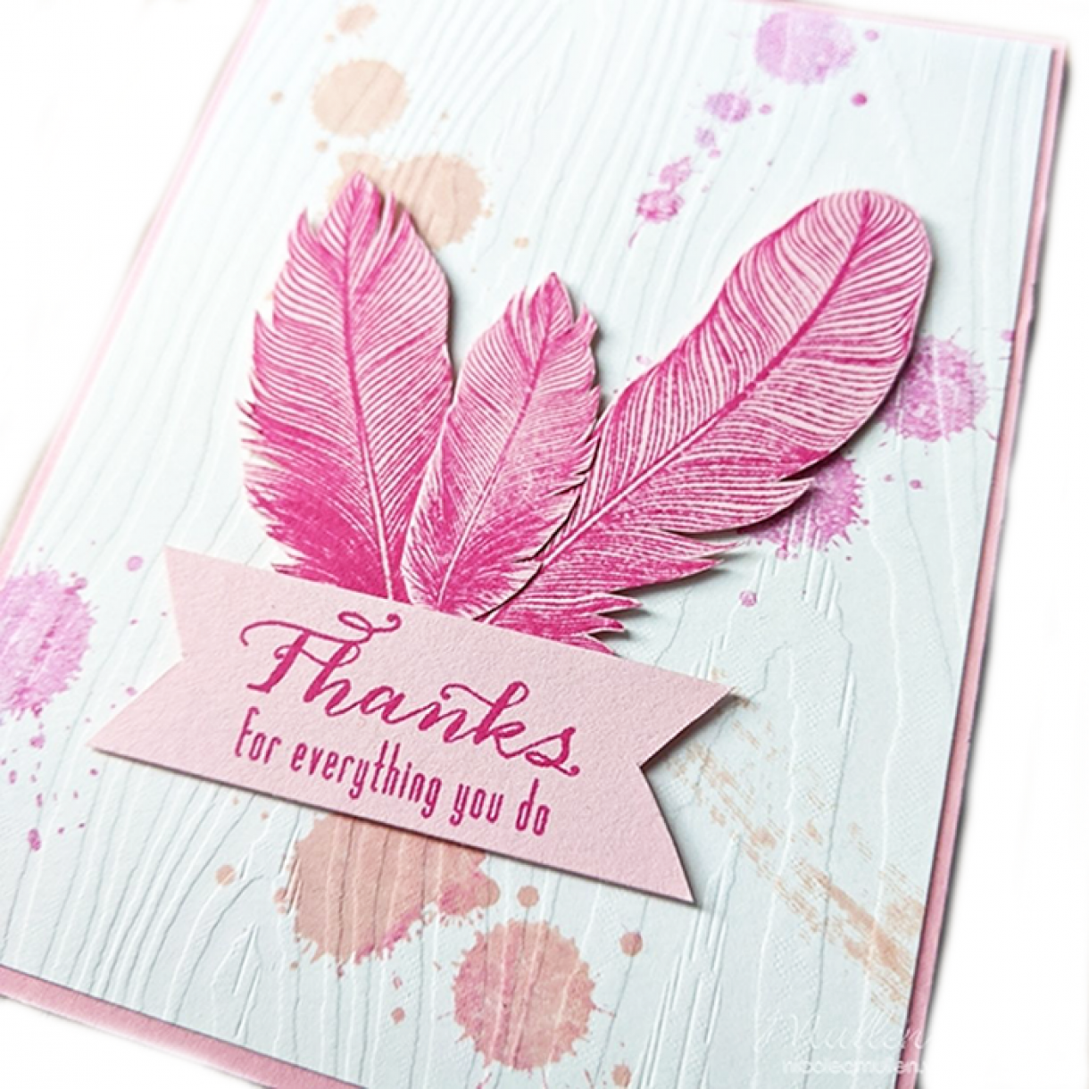 Pink Splatter Thank You Card 5 C870804Eb5Dd0D440545727Fd8680E78