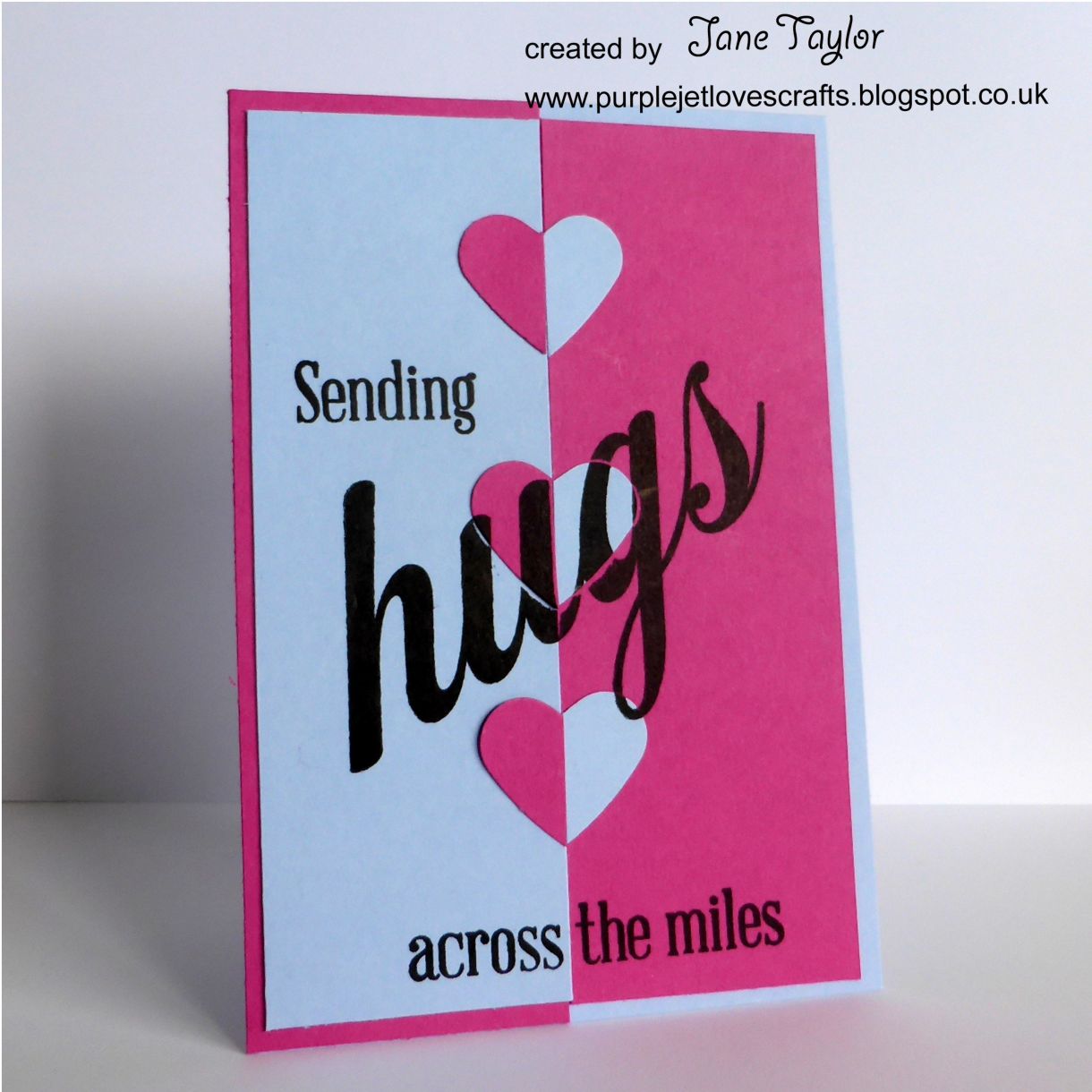 Blue Pink Heart Card 5A