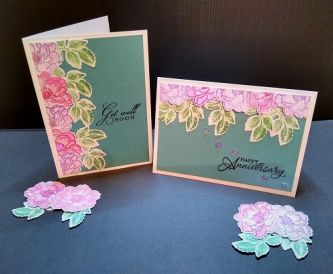 Die Cut Flower Cards using Pink & Turquoise