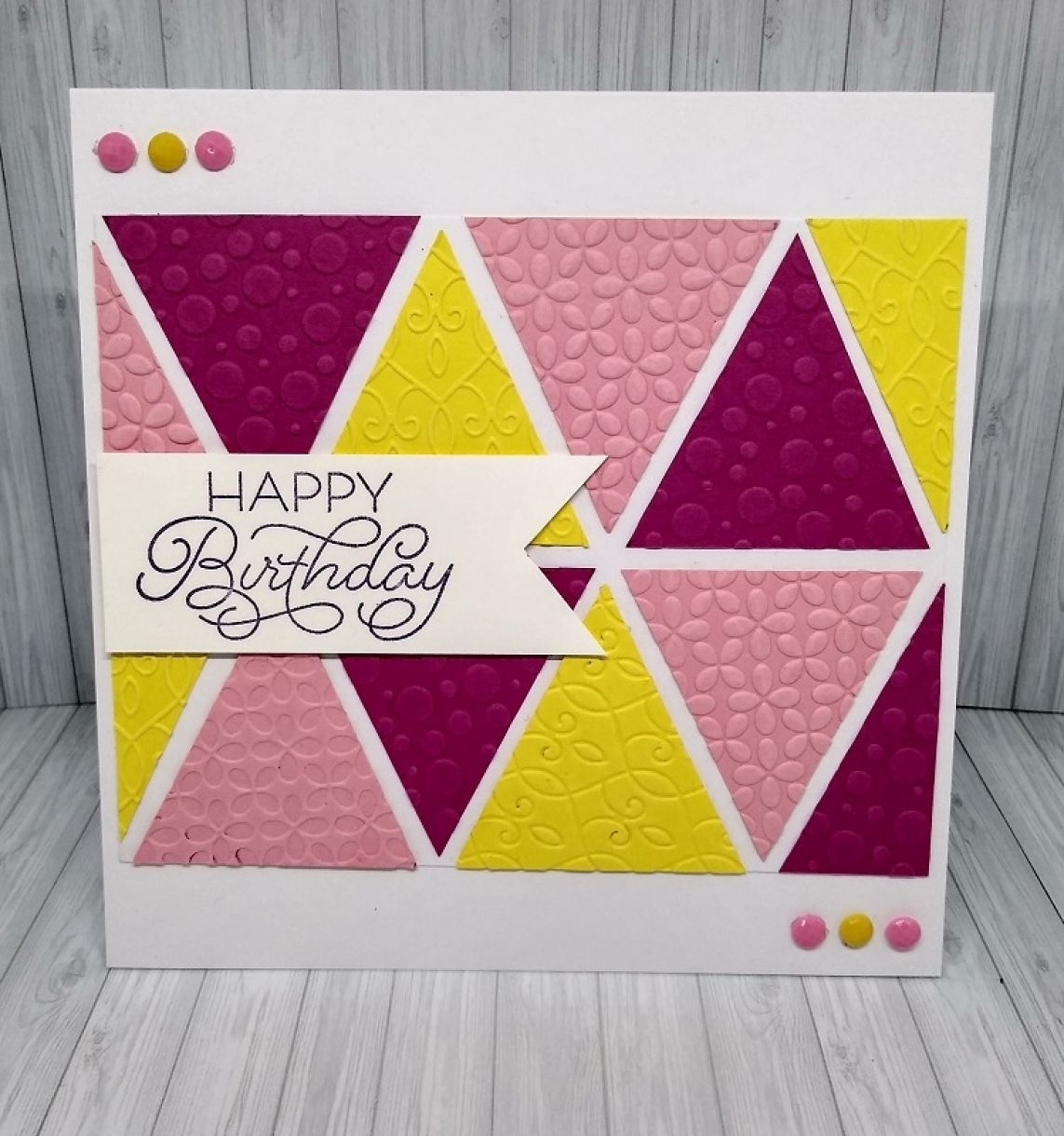 Embossed Geometric Birthday Card 1