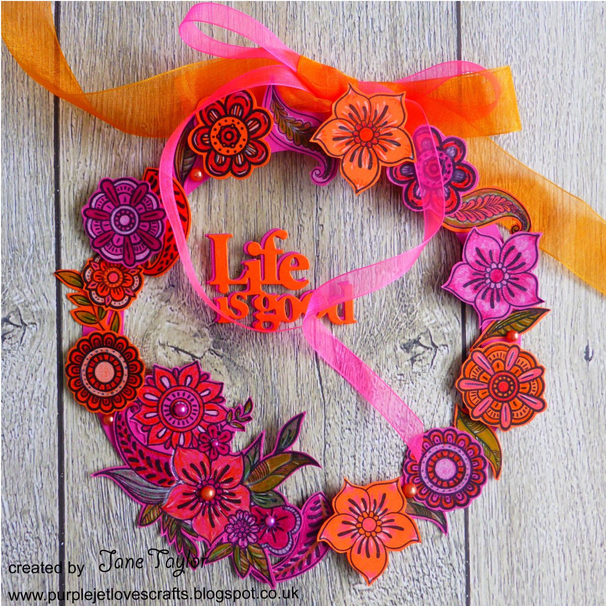 Jane Orange Pink Wreath 4