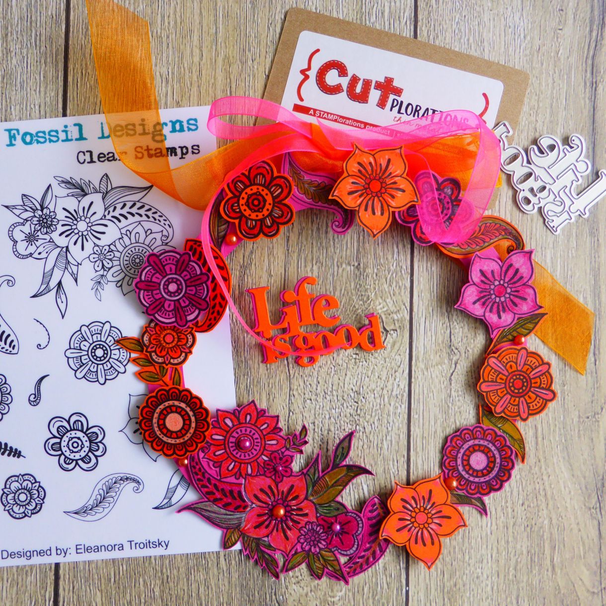 Jane Orange Pink Wreath 5