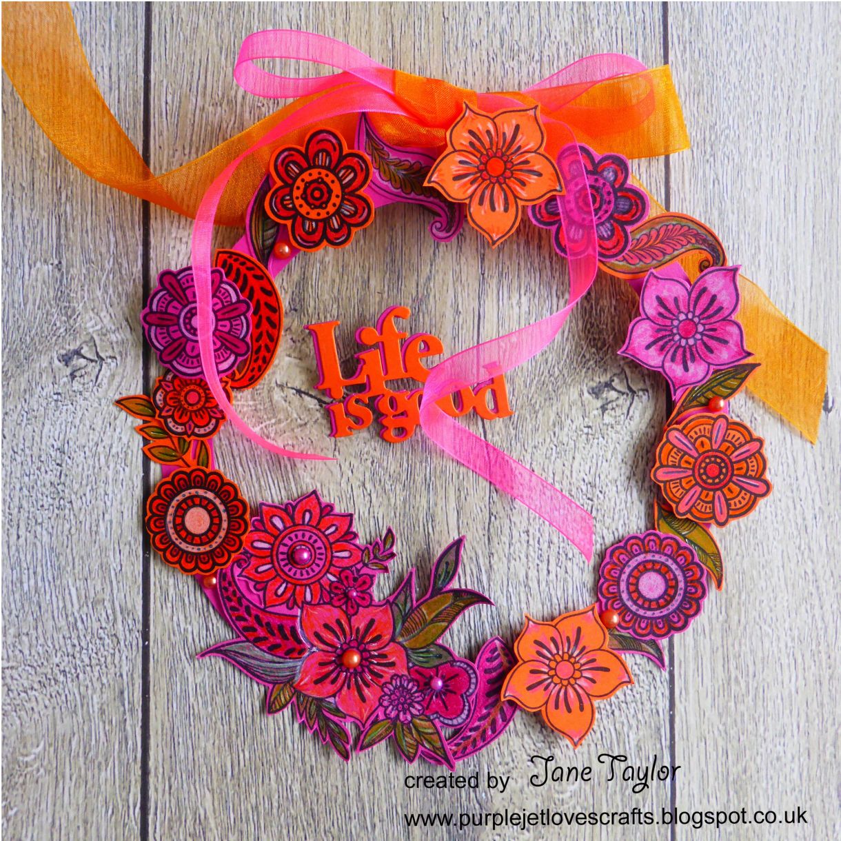 Jane Orange Pink Wreath 6