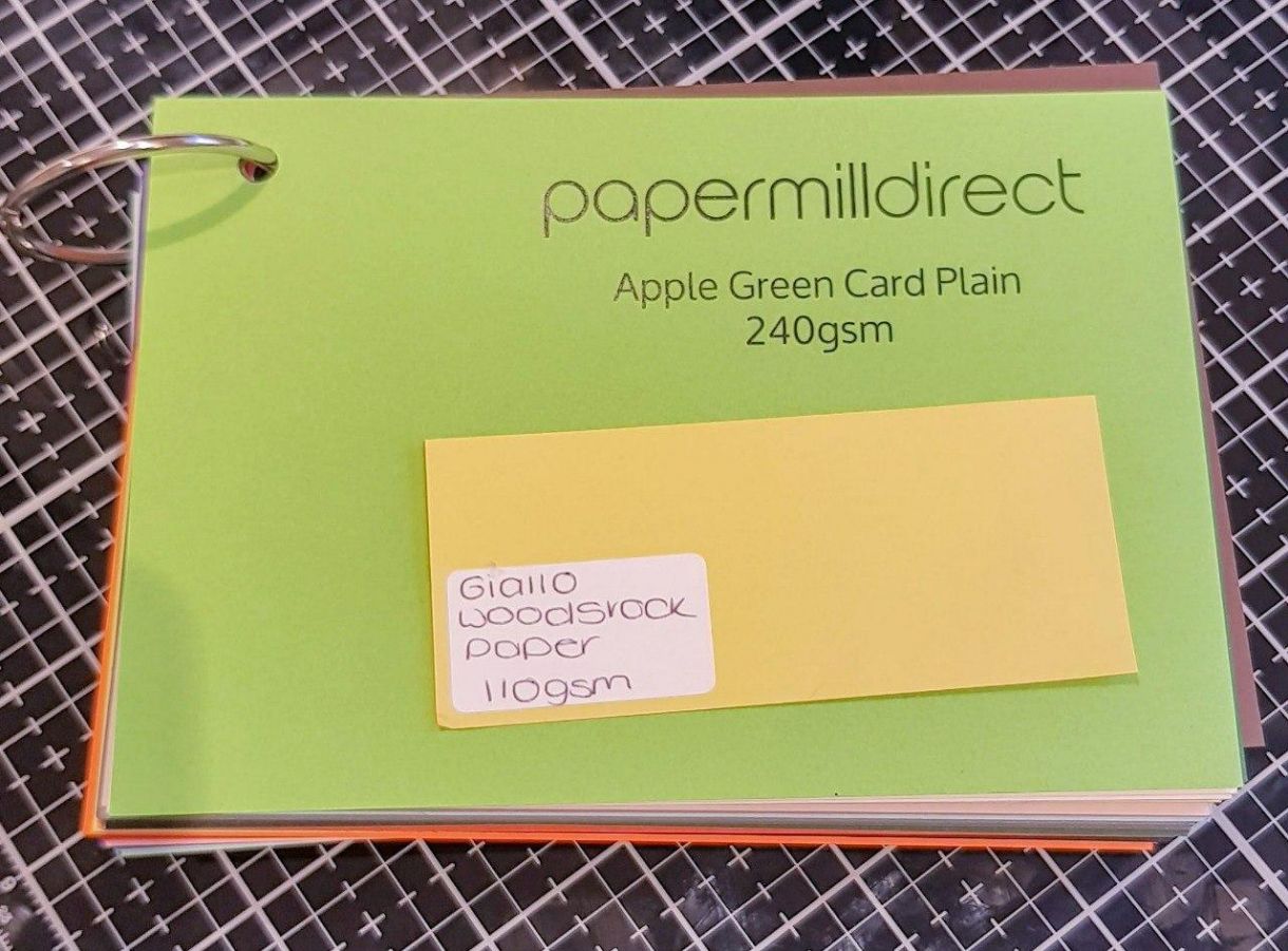 Green Yellow Cardstock Used