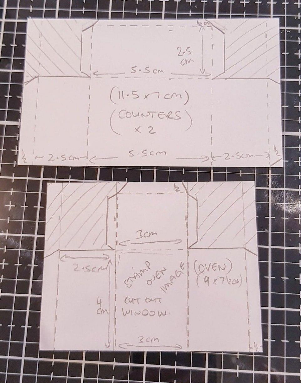 Green Yellow Oven And Counters Diagram