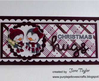 Maroon Christmas Slimline Card