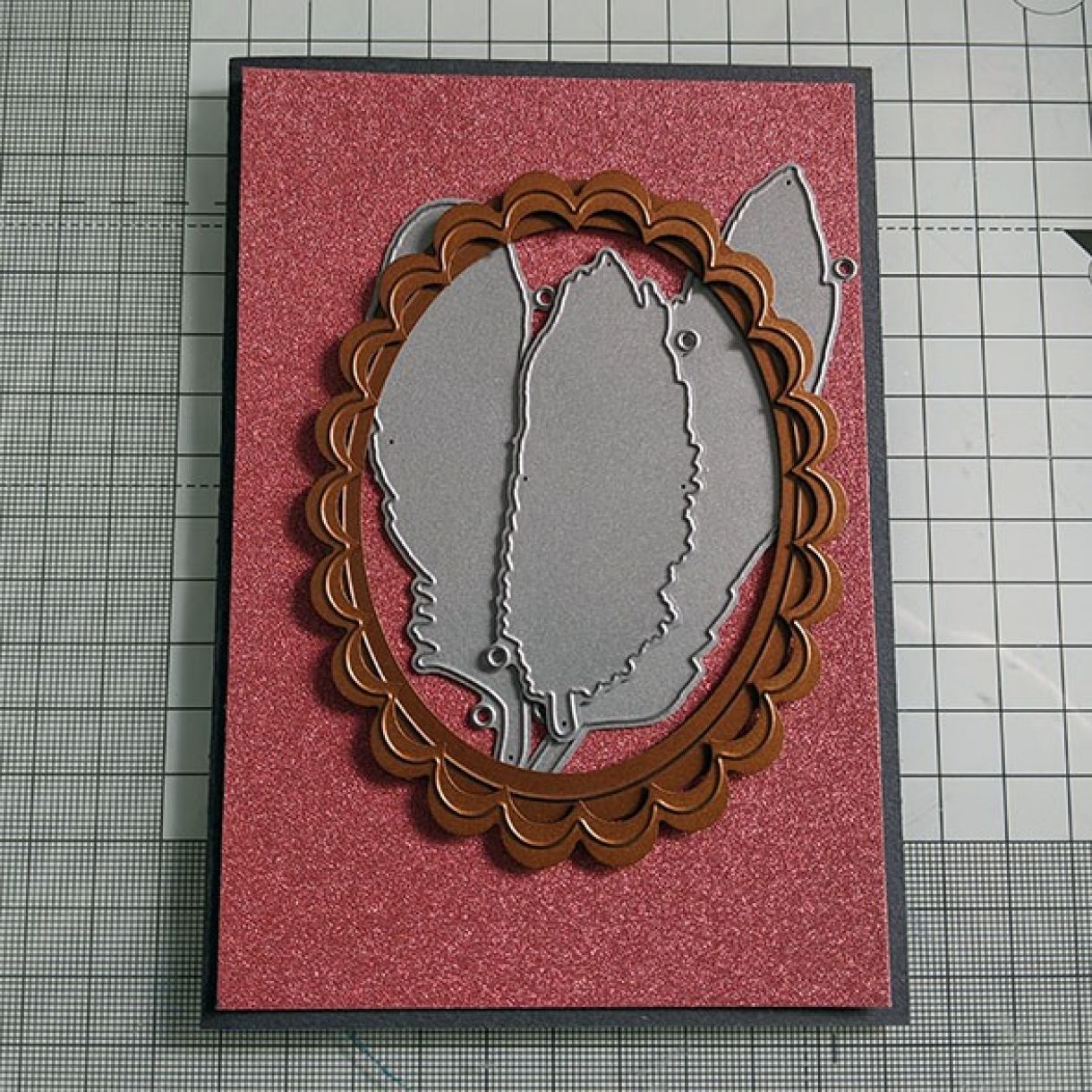 Nm Dark Pink Feathers Card 1