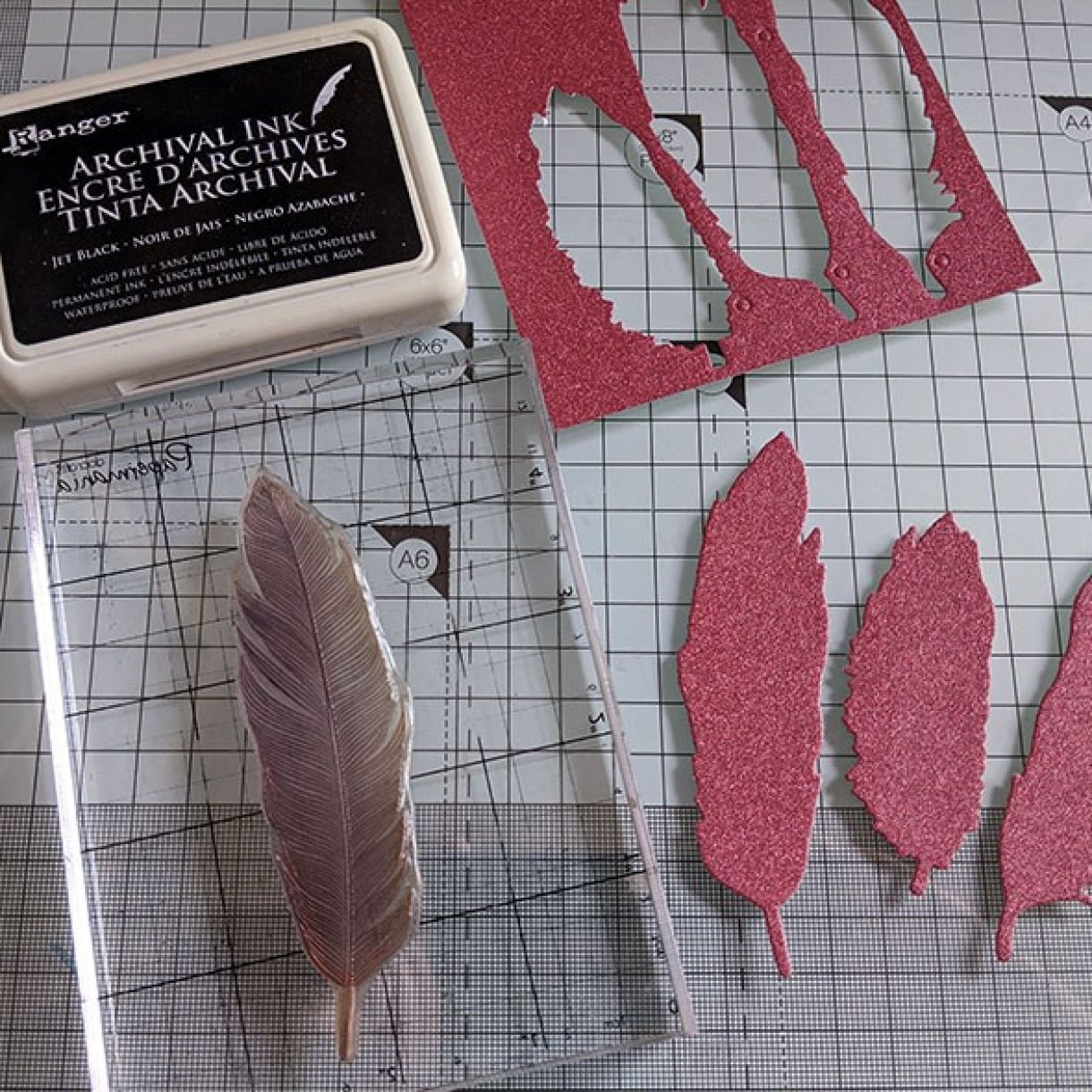 Nm Dark Pink Feathers Card 2