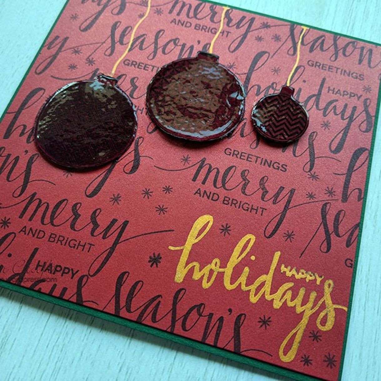 Nm Red Xmas Sentiment Bauble Card 7