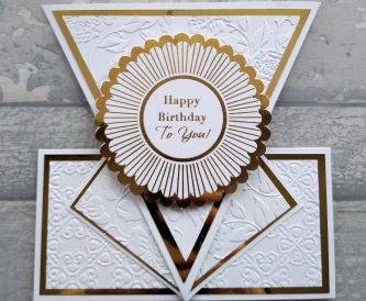 Arrow Fold Card Gold and White
