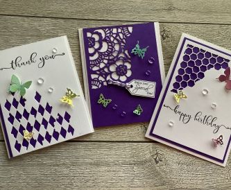 Making Batch Cards Purple Butterflies