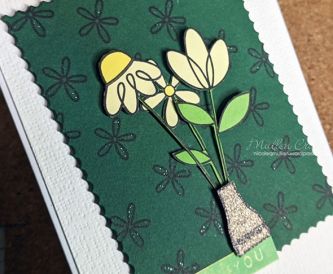 Dark Green Flower Card