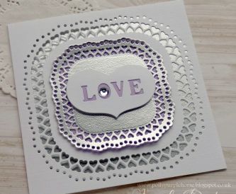 LOVE Anniversary card with Silver Sandgrain - Step by Step Tutorial