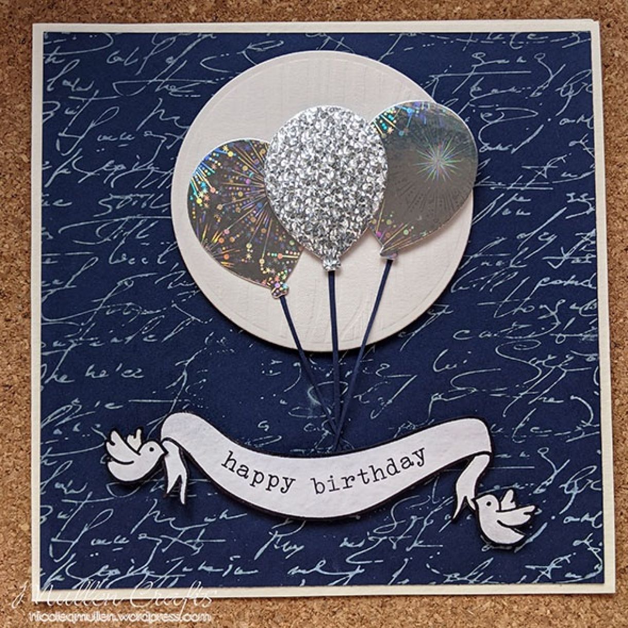 Nm Dark Blue And White Balloon Bday 4