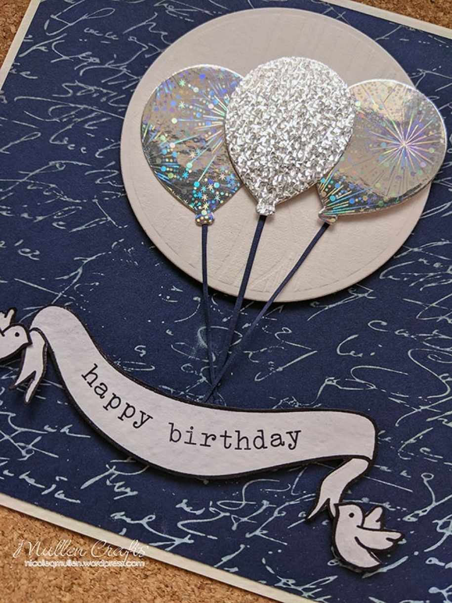 Nm Dark Blue And White Balloon Bday 5