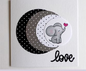 Tell Someone You Love Them Card using White, Grey and Black Polka
