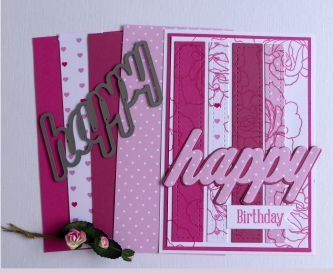 Pink Strips Happy Birthday