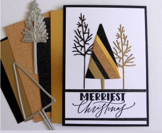 Gold and black Christmas Tree Card