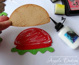 Happy Burger Day!!  Fun Birthday card with embossing folders & inks