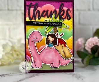 Cute Dinosaur Card Tutorial Pink
