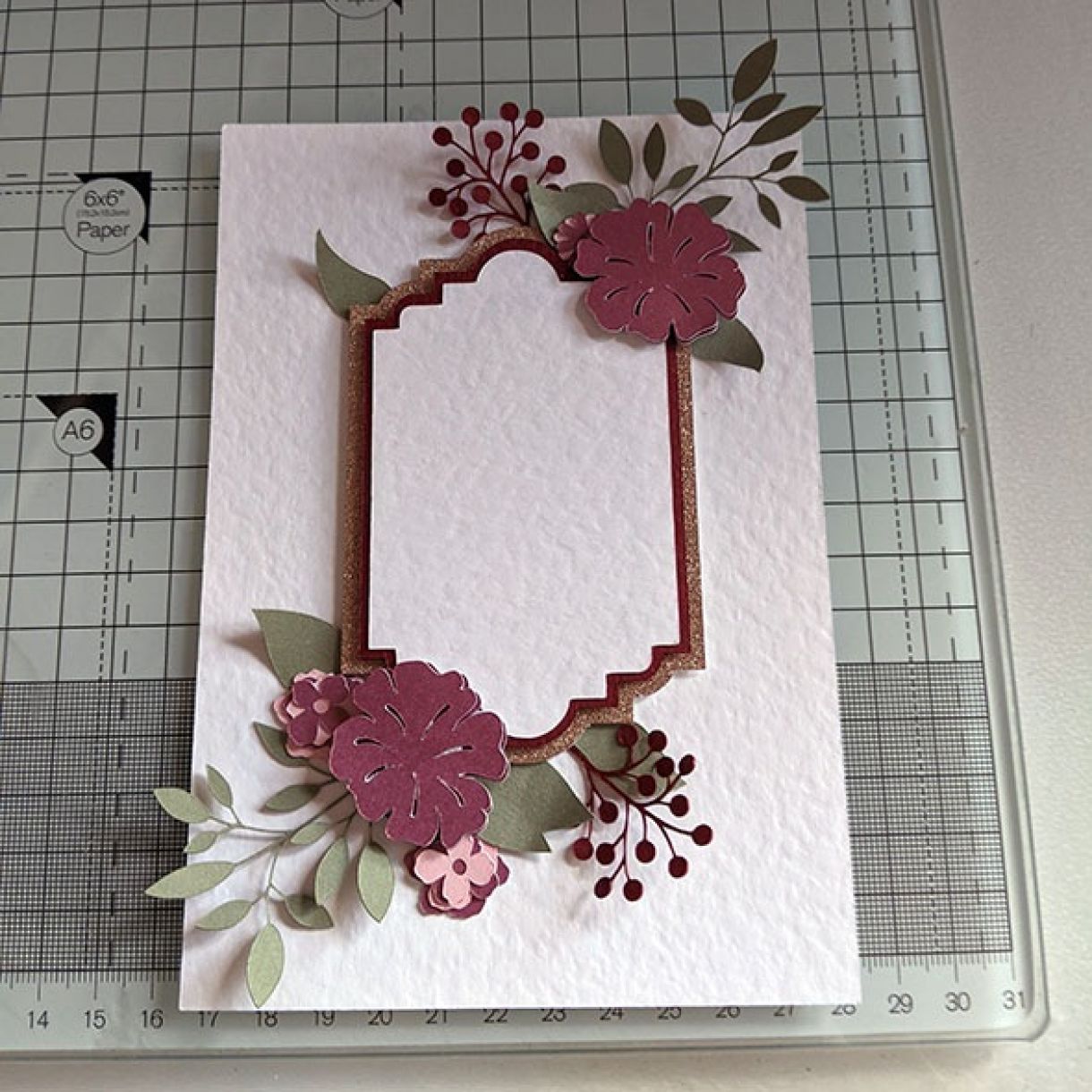 Nm Burgandy Floral Wedding Card 4