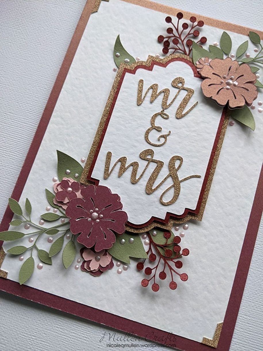 Nm Burgandy Floral Wedding Card 7