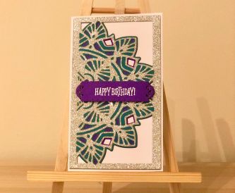 Dazzling Glitter Layered Mandala Birthday Card