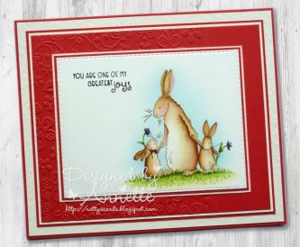 Red Bunny Springtime Card