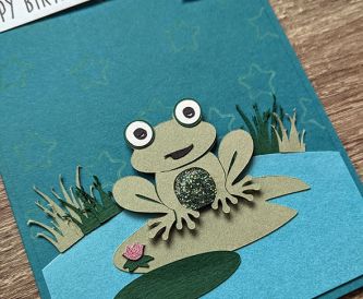 Nm Blue Frog Birthday Card 12