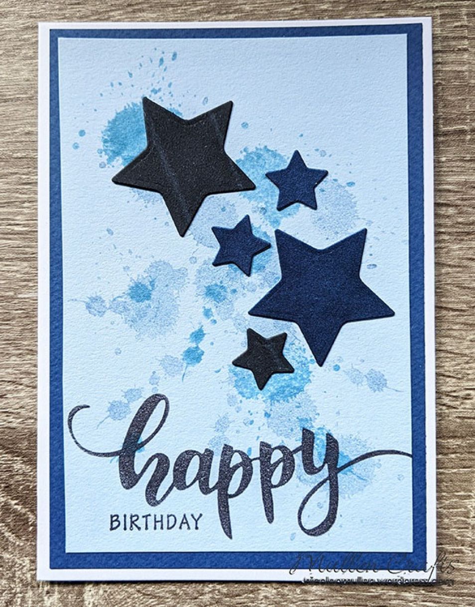 Nm Blue Birthday Stars And Splatters 6