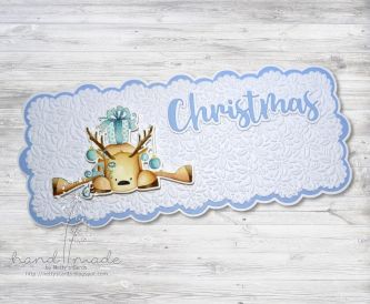 Embossed Reindeer Slimline Card