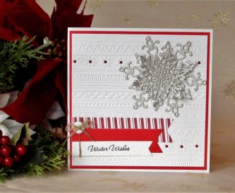 Silver Sparkle Snowflake Christmas Card