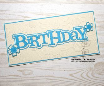 Slimline Birthday in Rich Cream and Turquoise